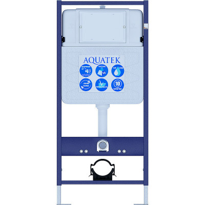 Унитаз с инсталляцией Aquatek Set Aquatek Лея-012 4в1 с сиденьем микролифт и черной матовой клавишей смыва