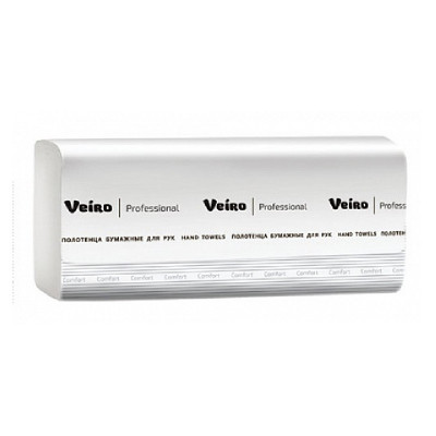Полотенца для рук V-сложение Veiro Professional Comfort, 1 сл, 250 л, белые