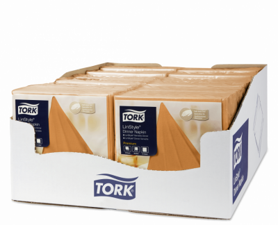 Салфетки Tork LinStyle, Premium, 39х39 см, 1 сл, 50 листов, оранжевые