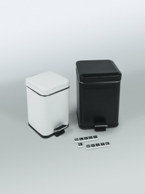 COLOMBO Black & White B9210.EPB ведро с крышкой и педалью (белое)
