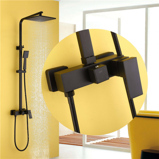 Душевая стойка ABBER Daheim AF8220B без излива, черная матовая