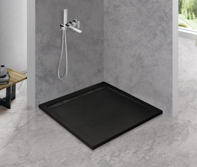 Поддон из искусственного мрамора чёрный CEZARES TRAY-AS-A-90-30-NERO