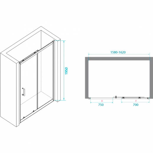 Душевая дверь RGW Passage PA-14 B 160 41081416-14 прозрачная профиль черный