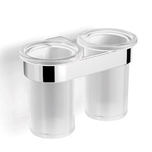 Langberger Lugano 24019А cтакан стекло двойной к стене круглый, хром