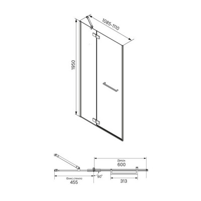 Душевая дверь IDDIS Slide (SLI6BH1i69)