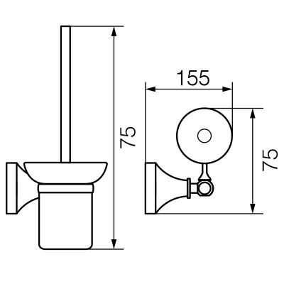 VERAGIO GIALETTA BRONZO VR.GIL-6490.BR ершик для унитаза, белый/бронза