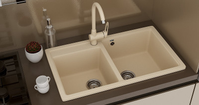 Смеситель для кухни Ulgran Classic U-006-302 высота 365 мм однорычажный песочный