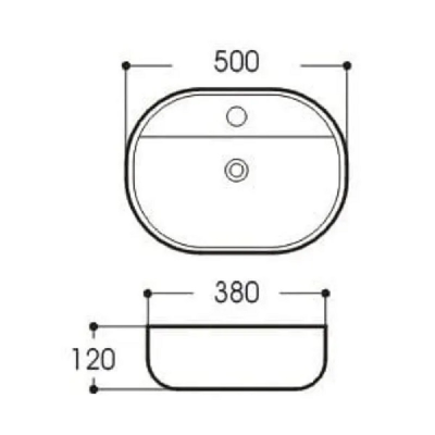 Накладная раковина Avimano Ambition 1246122 под смеситель 50х38 см, черная матовая
