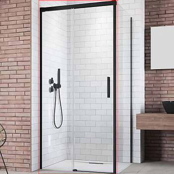 Душевая дверь Radaway Idea Black KDJ 160 L 387046-54-01L прозрачная профиль черный левая