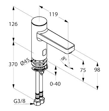 Kludi Zenta 3820205 смеситель для умывальника, хром