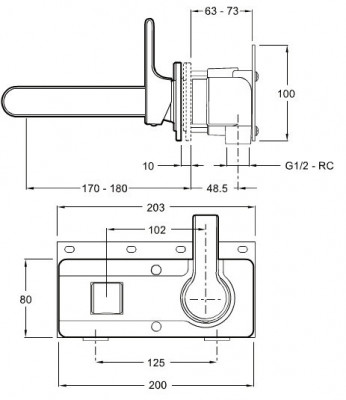 JACOB DELAFON Singulier E10863-CP смеситель для раковины настенный, хром
