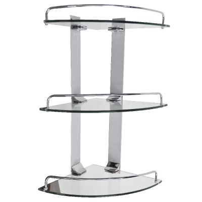 GFmark 10101 / 10102 / 10103 стеклянная полка угловая, хром