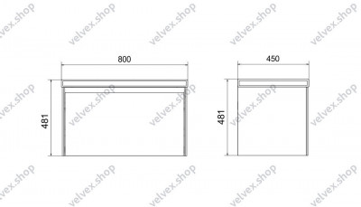 Тумба под раковину Velvex Klaufs 80 tpKLA.80.1Y-616.216 белая подвесная