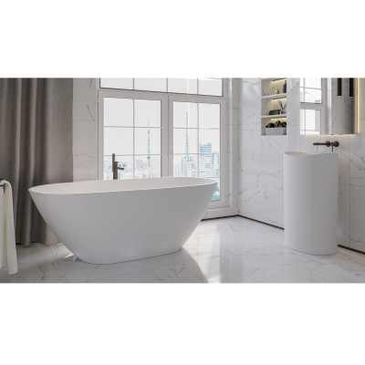 Ванна овальная WHITECROSS Onyx D 160x75 белый мат иск. камень (0207.160075.200)