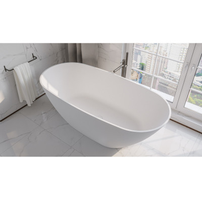 Ванна овальная WHITECROSS Onyx D 160x75 белый мат иск. камень (0207.160075.200)
