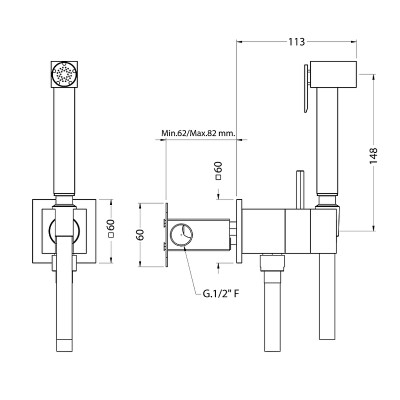 Гигиенический душ со смесителем Cisal Shower CU00794521 хром
