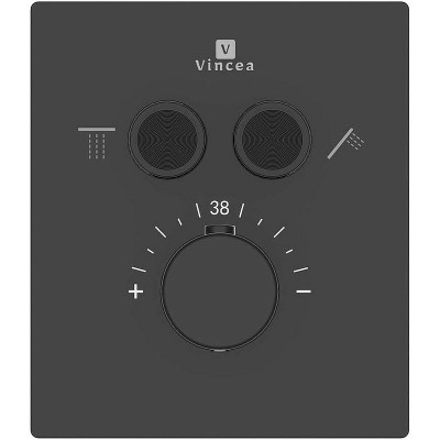 Смеситель для душа Vincea VSCV-321T-MMB с термостатом черный матовый встраиваемый