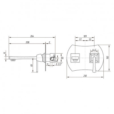 MIGLIORE Opera 19041 настенный смеситель для раковины, хром