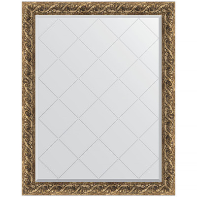 Зеркало настенное Evoform ExclusiveG 121х96 BY 4356 с гравировкой в багетной раме Фреска 84 мм