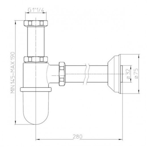 Nobili AV00103/2CR сифон для умывальников, хром