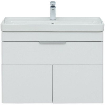 Тумба с раковиной Aquanet Ирис new 80 312430 подвесная белый глянец