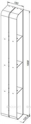 Полка для ванной Aquanet Магнум 15x100 черная матовая, вертикальная (00302226)
