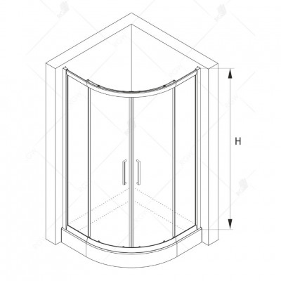 Душевой уголок RGW CL-54B Classic 900x900 мм полукруглый стекло прозрачное профиль черный (32095499-14)