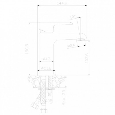 Смеситель Rossinka W35-12 для раковины