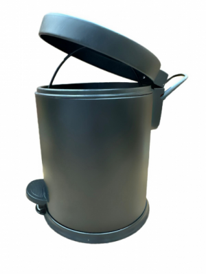 Урна с педалью Primanova D-20807 круглая, матовый чёрный 3л 