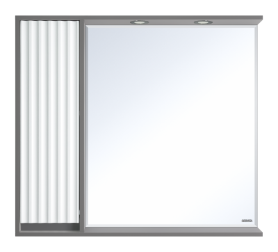 Зеркальный шкаф в ванную Brevita Balaton левый комбинированный 880x140x800 белый, серый (BAL-04090-01-01Л)
