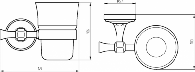 MIGLIORE 27804 стакан универсальный, стекло матовое с декором
