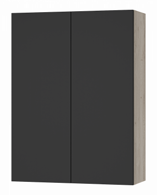 Шкаф подвесной в ванную Misty Поло 600x238x800 светлое дерево, графит (О-Пол08060-014По)