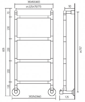 Полотенцесушитель водяной Margaroli Sereno 482-4 хром лесенка