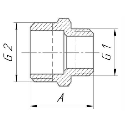Ниппель переходной с никелевым покрытием наруж/наруж. VALFEX 3/4"x1/2" (VF.580.N.034.012)