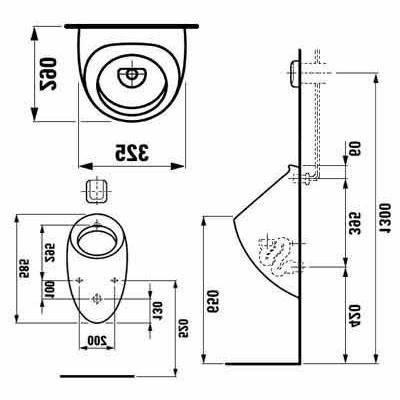 Писсуар Laufen Alessi 8.4097.5.400.000.1, белый фарфор, скрытый подвод воды