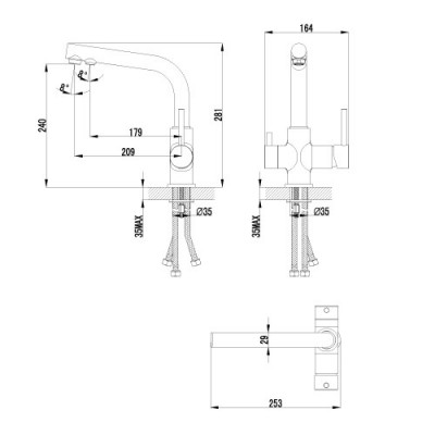 Lemark Comfort LM3061C смеситель для кухни с подключением к фильтру, хром