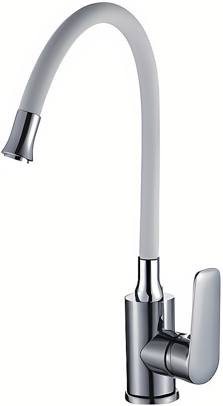 Излив смесителя Haiba HB7179-8 гибкий (латунь силикон) белый