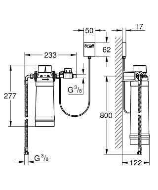 Комплект подключения для фильтра GROHE Red со сменным фильтром (40438001)
