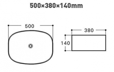 Накладная раковина Aquanet FINE-1-MB 38х50 см, черная матовая (273682)