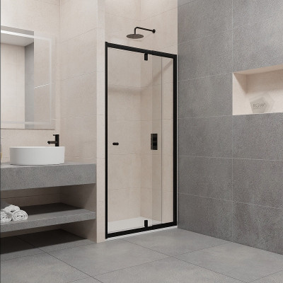 Душевая дверь RGW Passage PA-02B NEW 80 41080208-14 черный стекло прозрачное