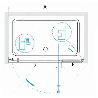 Душевая дверь RGW Passage PA-02B NEW 80 41080208-14 черный стекло прозрачное