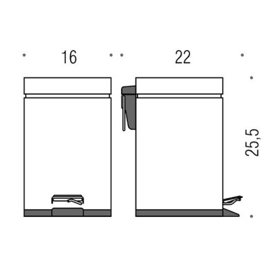 COLOMBO Black & White B9210.EPN ведро с крышкой и педалью (черное)