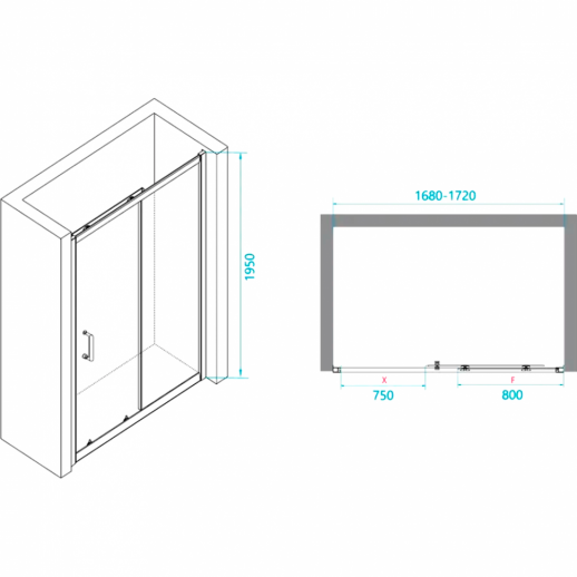 Душевая дверь RGW Passage PA-14 B 170 41081417-14 прозрачная профиль черный