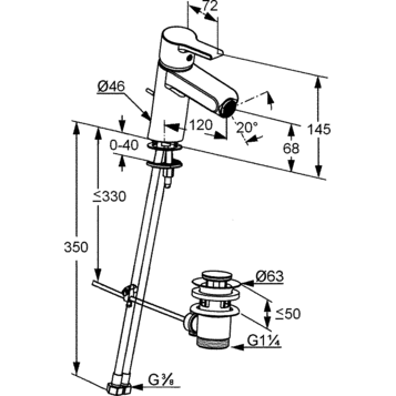 (СНЯТ!) Смеситель для биде KLUDI O-CEAN хром 384300575