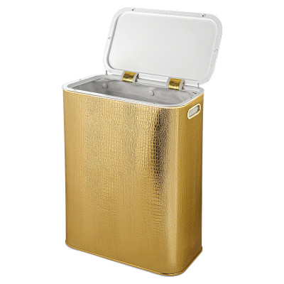 Корзина для белья Geralis KGG-B CROCO золото, кант золото, стандартная