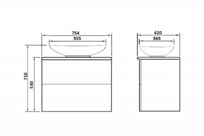 Тумба с раковиной для ванной Orange Otto 75 Ot-75TuMDF+G56 Белая