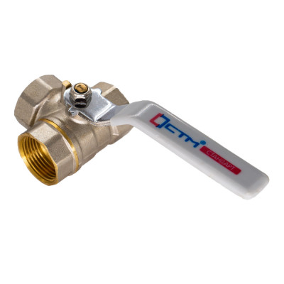 Шаровой кран CTM СТАНДАРТ трехходовой тип T 1/2" для воды с ручкой CW3FT012