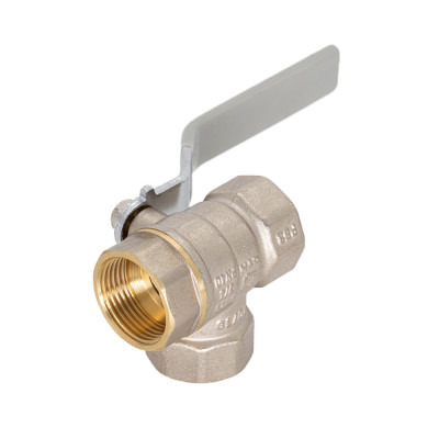 Шаровой кран CTM СТАНДАРТ трехходовой тип T 1/2" для воды с ручкой CW3FT012