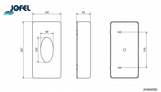 Jofel FUTURA AH66000 диспенсер для гигиенических салфеток, нержавеющая сталь