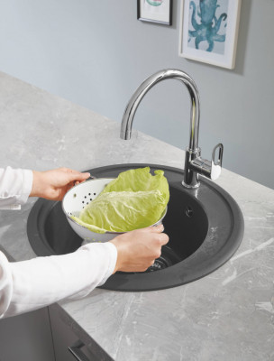 Мойка GROHE K200 с одной чашей, диаметр 510 мм, серый гранит (31656AT0)